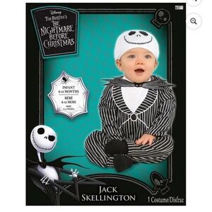 Disney Jack Skellington Infant Costume 6-12M Nightmare Before Christmas New NWT